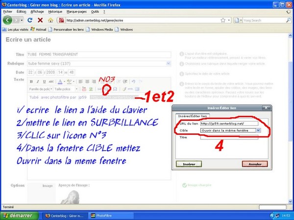 INSERER UN LIEN  RESOLU